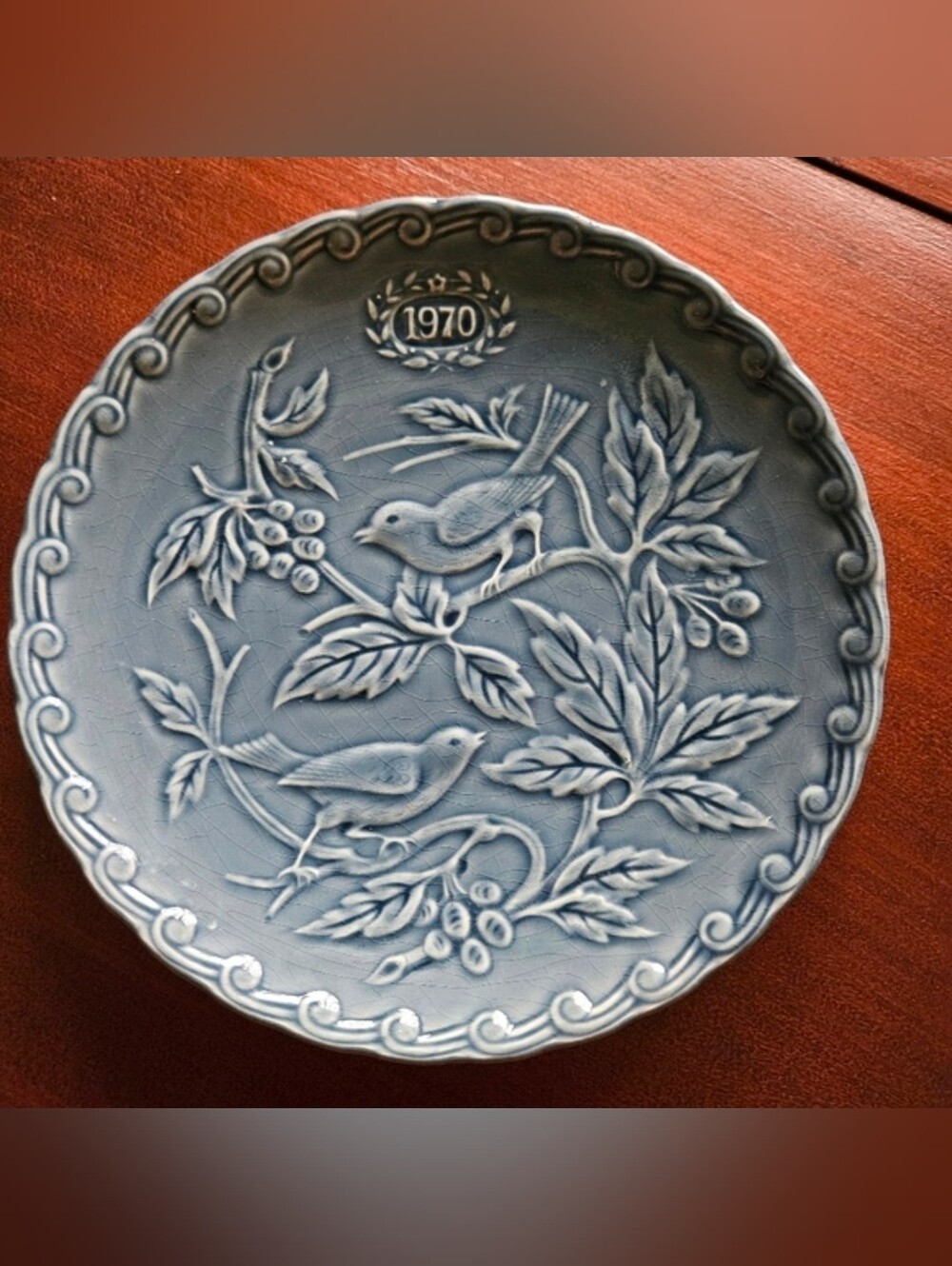 Birds in Branches Limited Edition French Art Pottery Plate Vintage Collectible